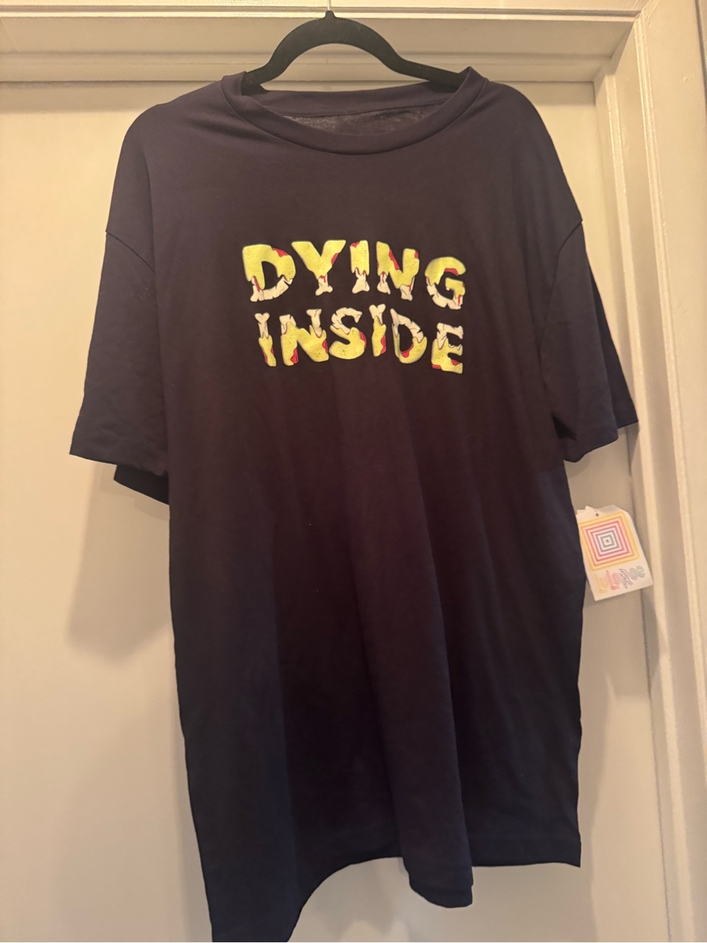 Black 'Dying Inside' Graphic Tee - Perfect for Halloween 👻